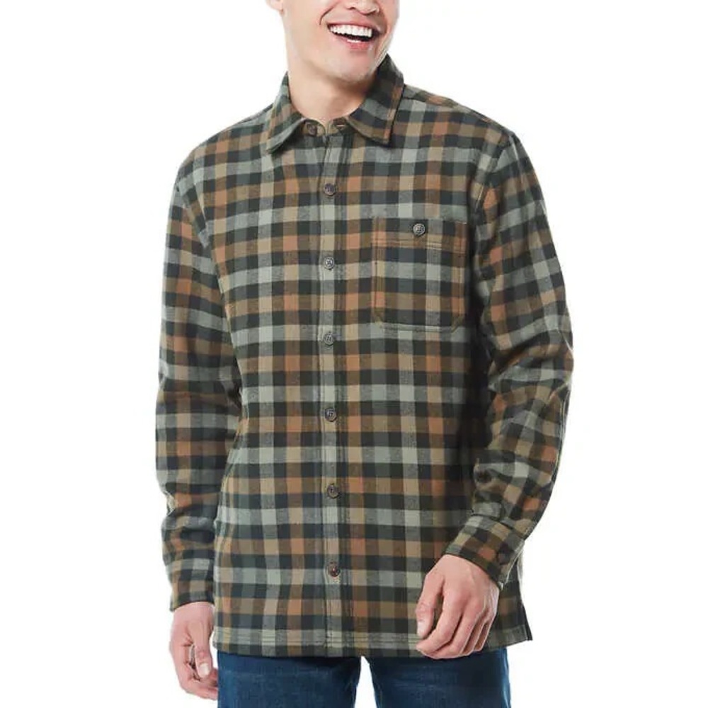 Weatherproof Plaid Jacket - Green and Brown